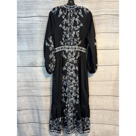 NWOT Like The Moon Floral Print Maxi Dress With Button-Front Size M - Picture 5 of 5